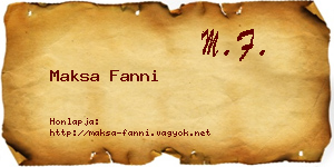 Maksa Fanni névjegykártya