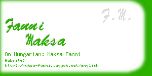 fanni maksa business card